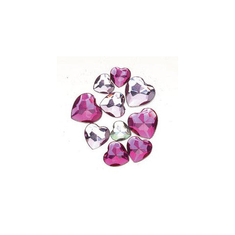 HEART RHINESTONES PINK/WHITE